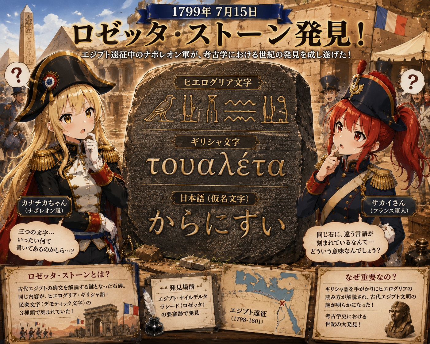 7月15日はロゼッタ・ストーンが発見された日
