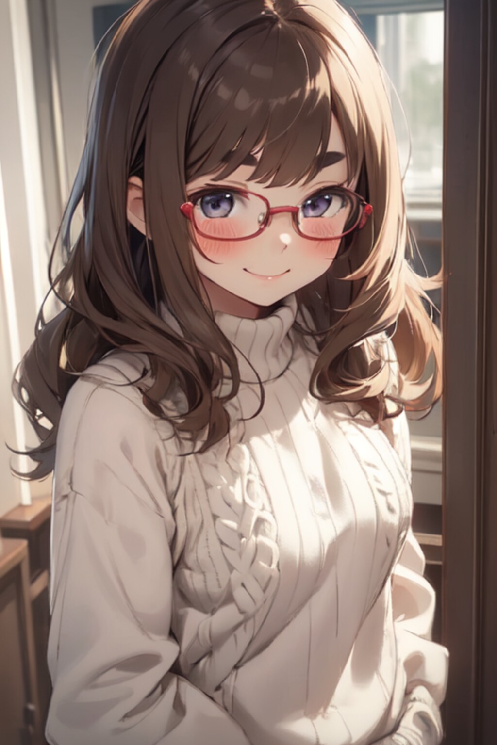 太眉メガネっ娘