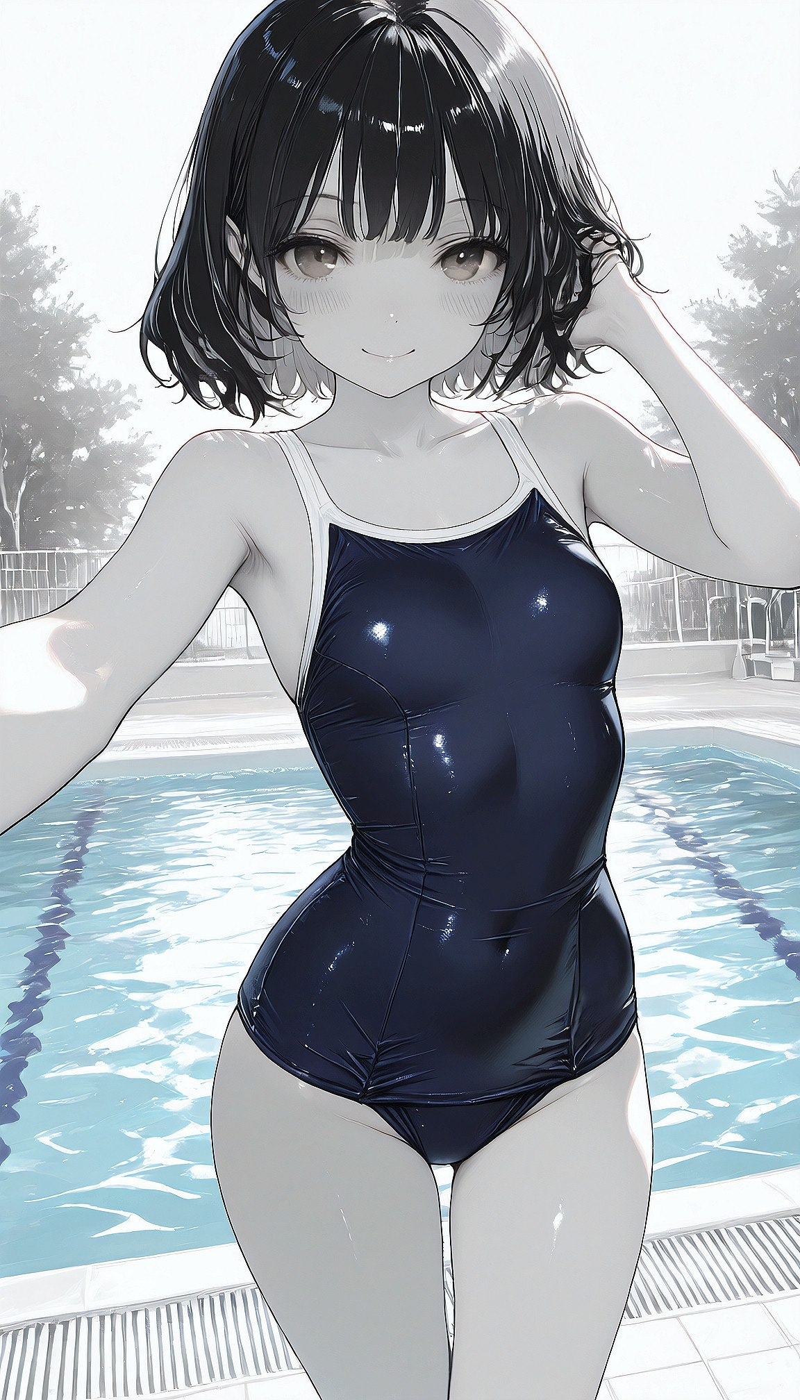 スク水-モノトーン風