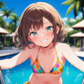 パーマちゃんと水着 2枚目