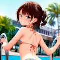 パーマちゃんと水着 4枚目