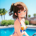 パーマちゃんと水着 3枚目