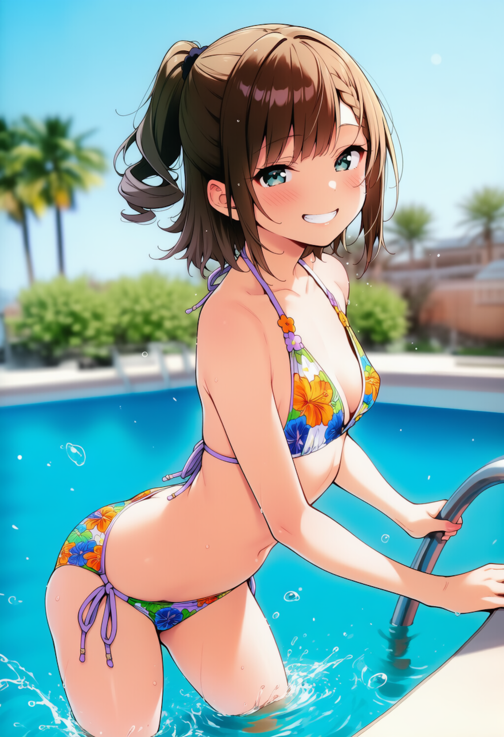 パーマちゃんと水着