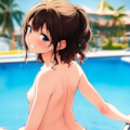 パーマちゃんと水着 8枚目