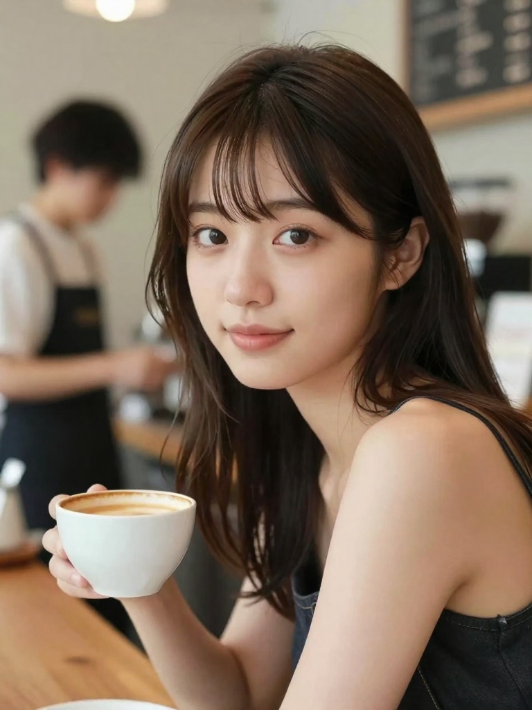 休日のカフェ女子