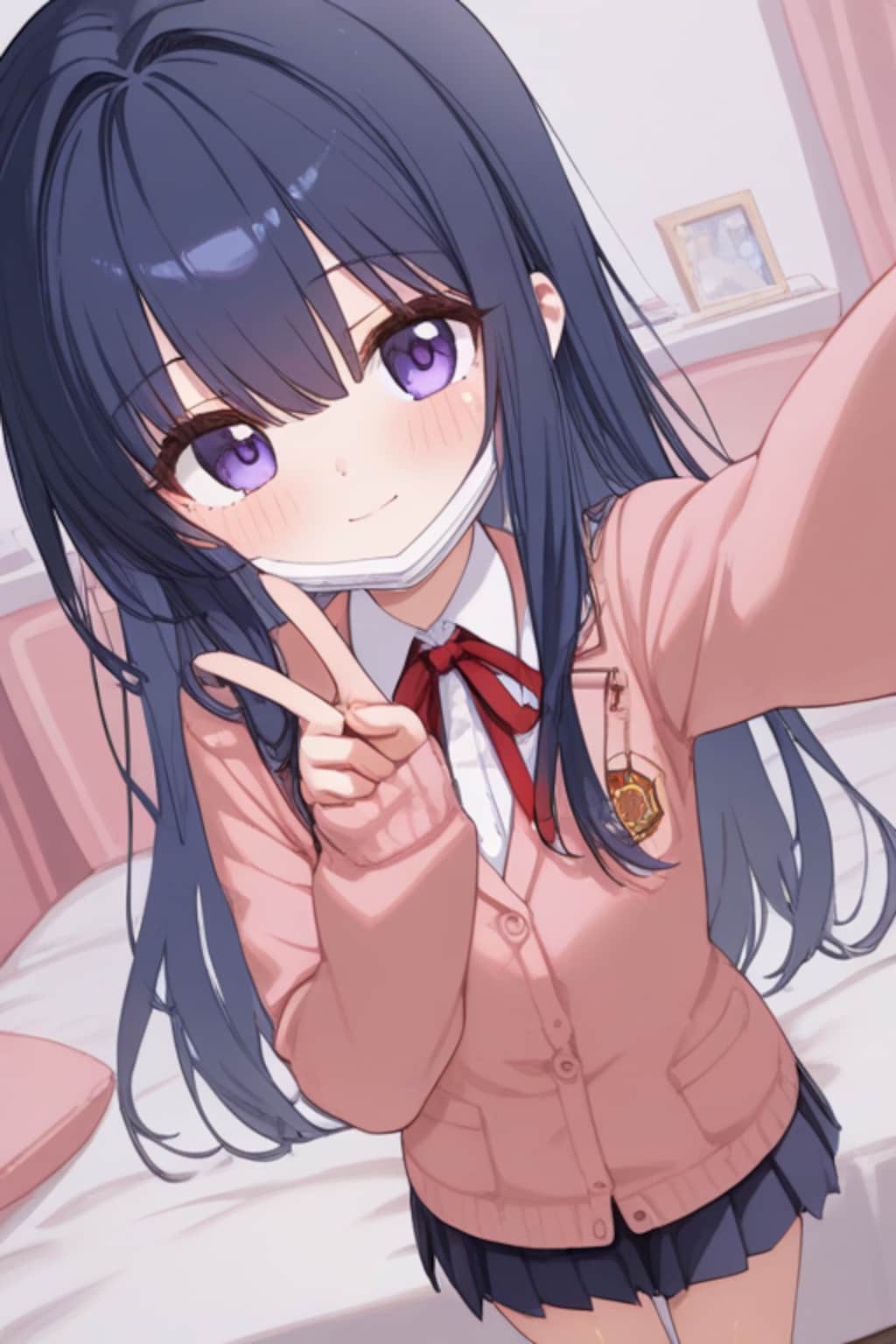 自撮り女子高生💚