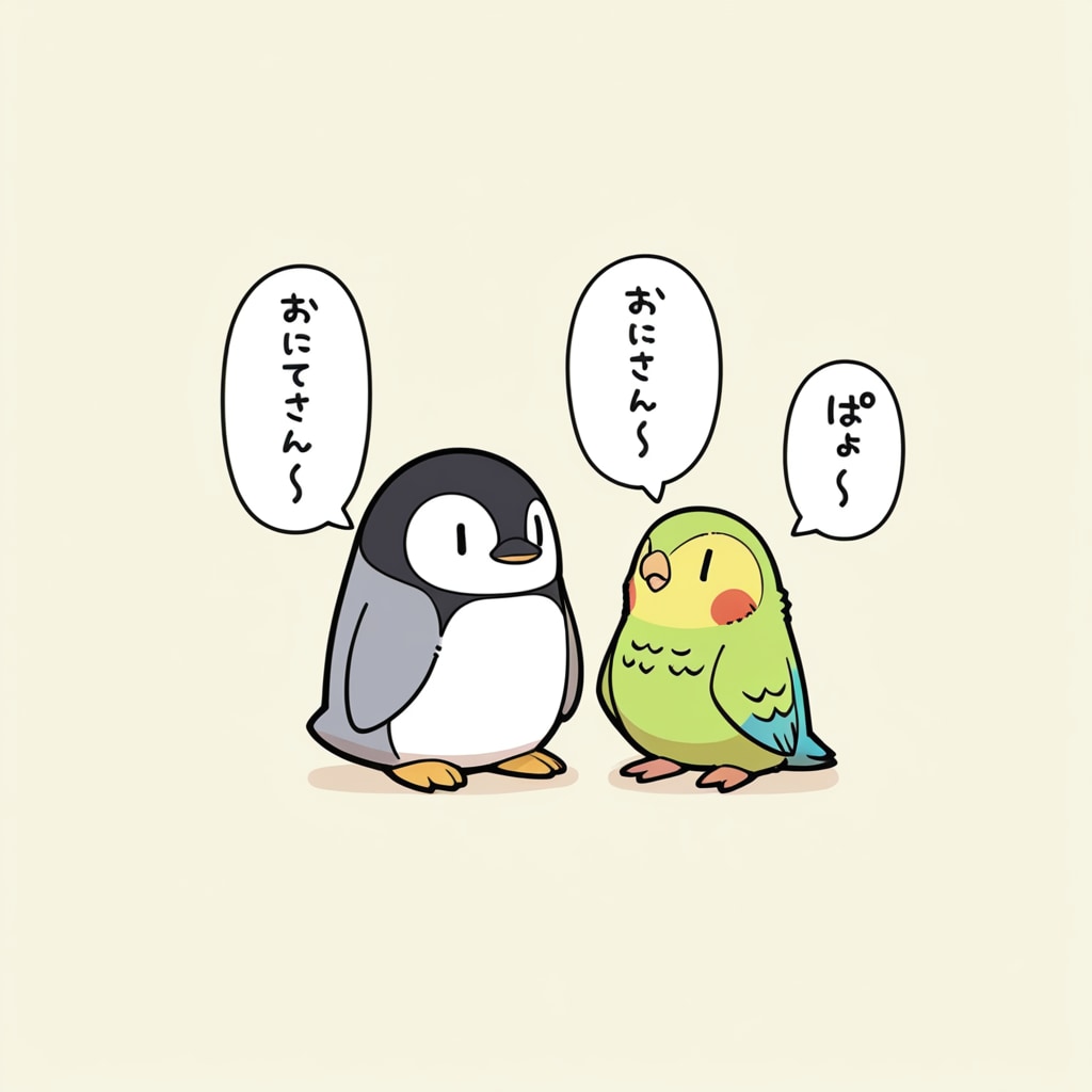 喋るインコとペンギン