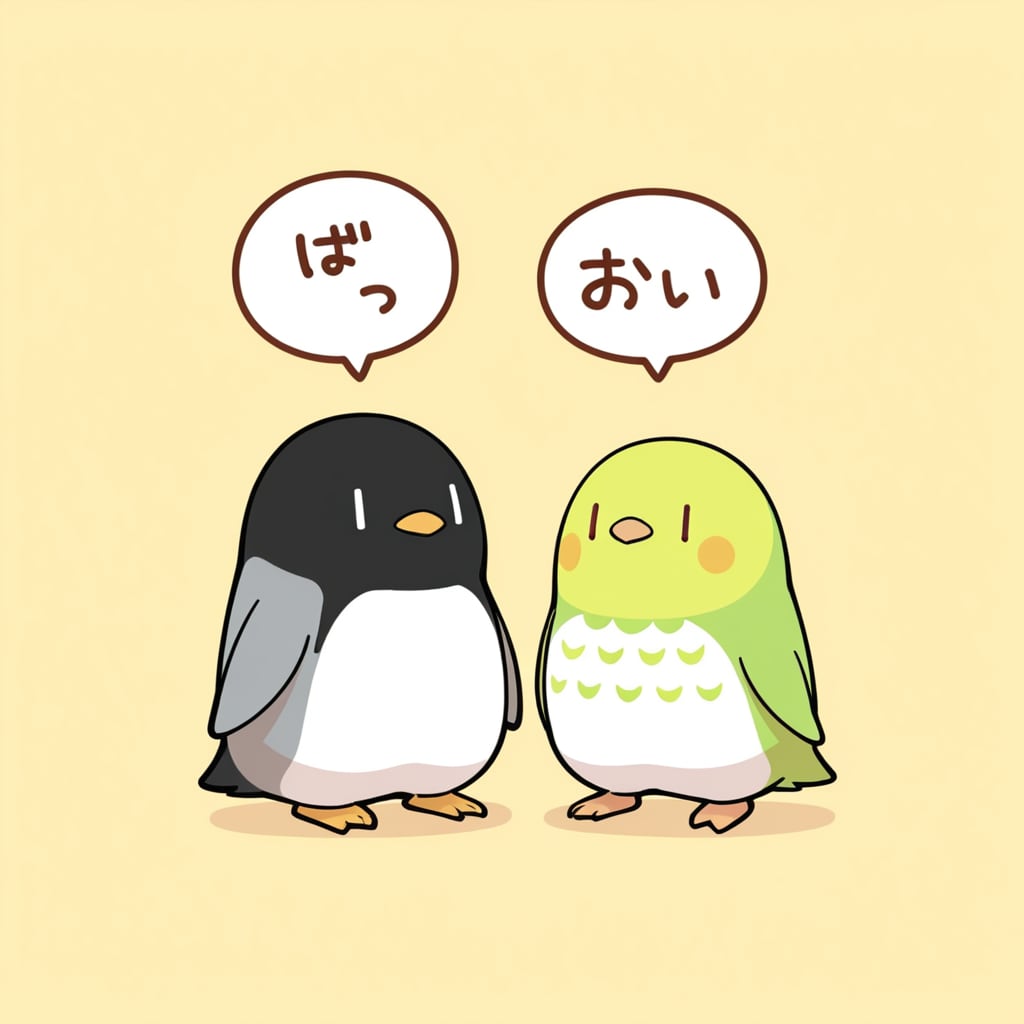 喋るインコとペンギン