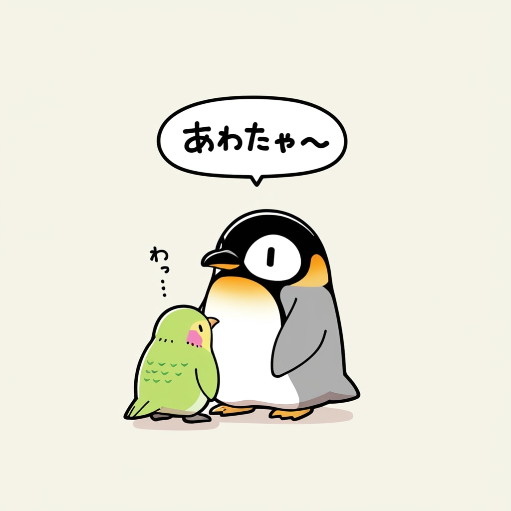 喋るインコとペンギン
