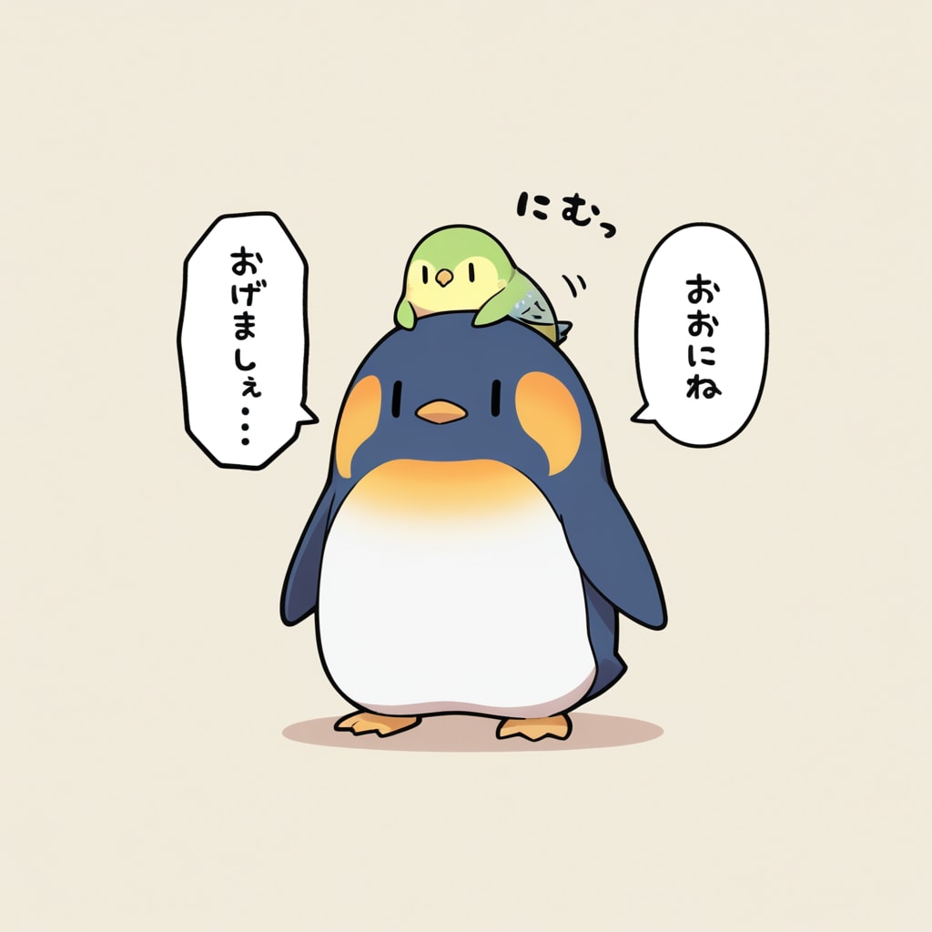 喋るインコとペンギン