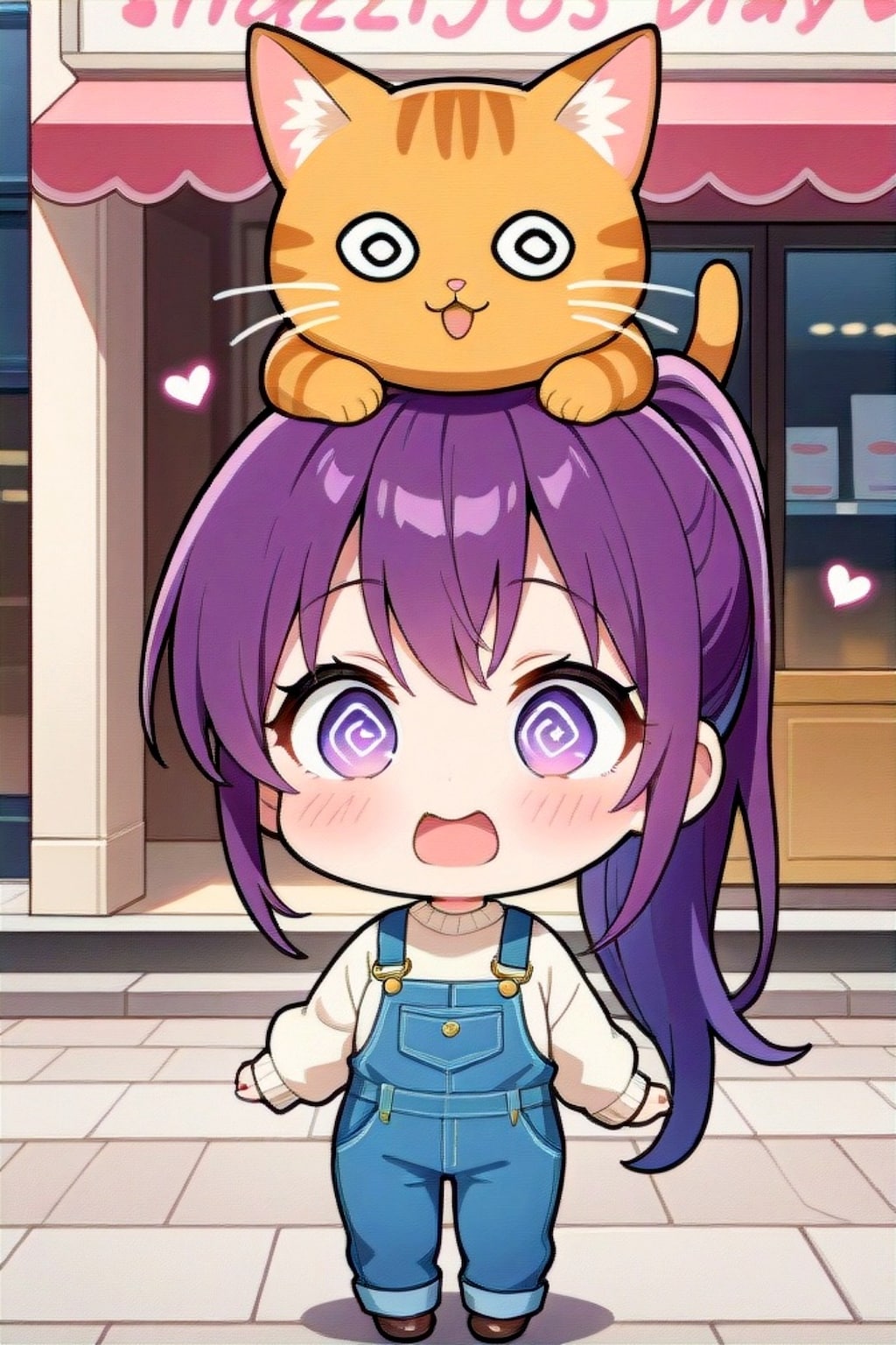 猫と紫髪ちゃん