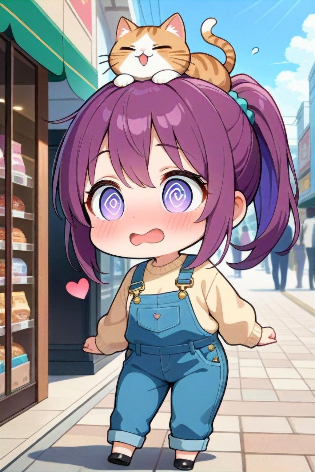 猫と紫髪ちゃん