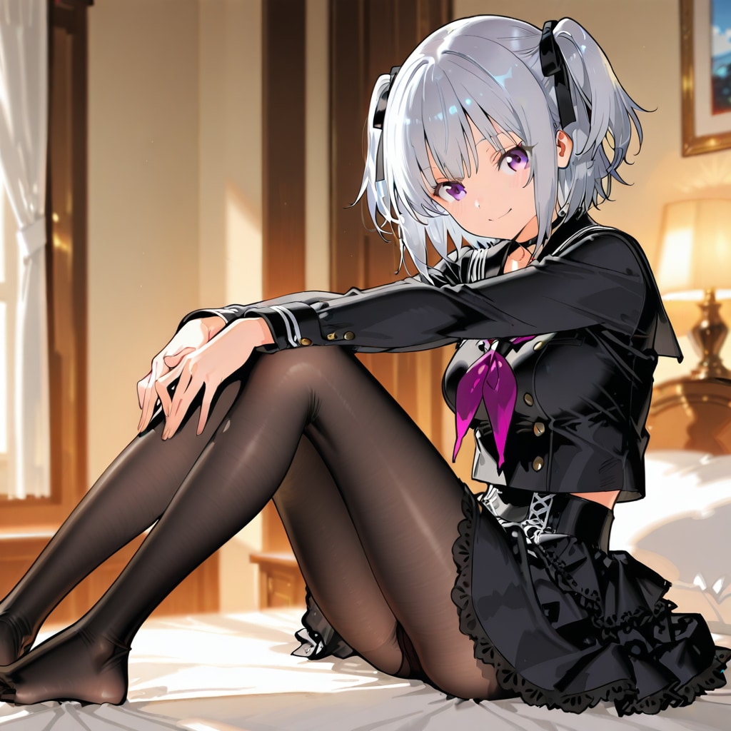 (1163)銀髪ちゃんセーラー服（ゴシック風あり）