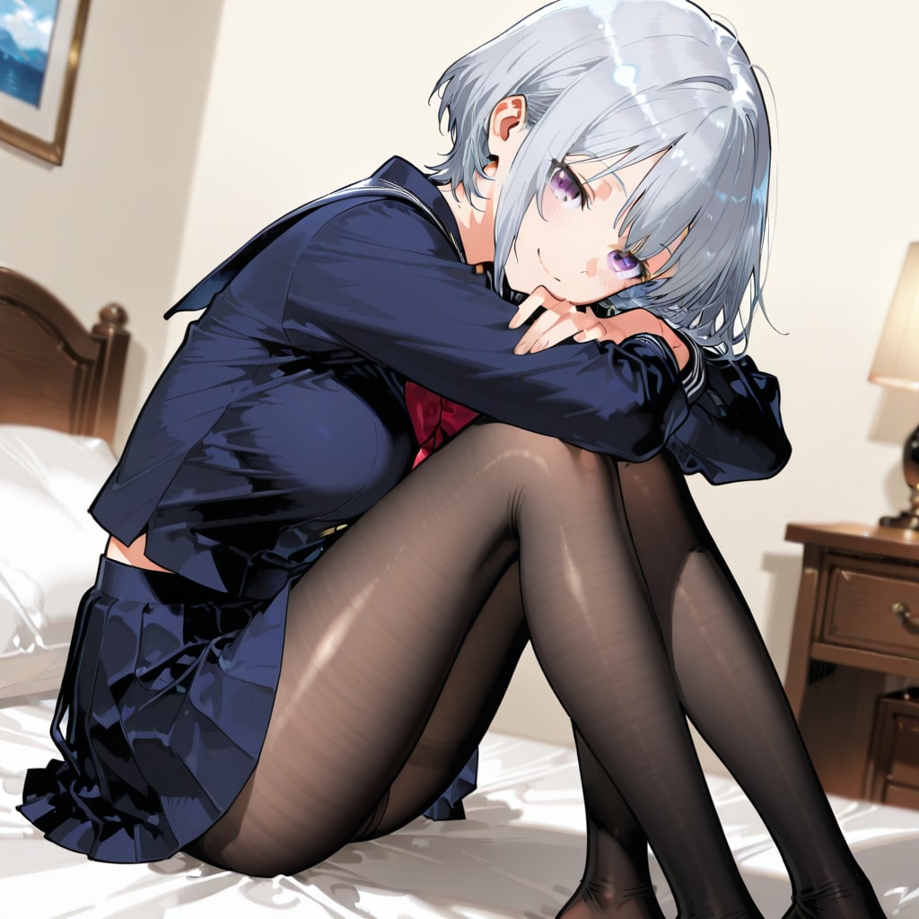 (1163)銀髪ちゃんセーラー服（ゴシック風あり）