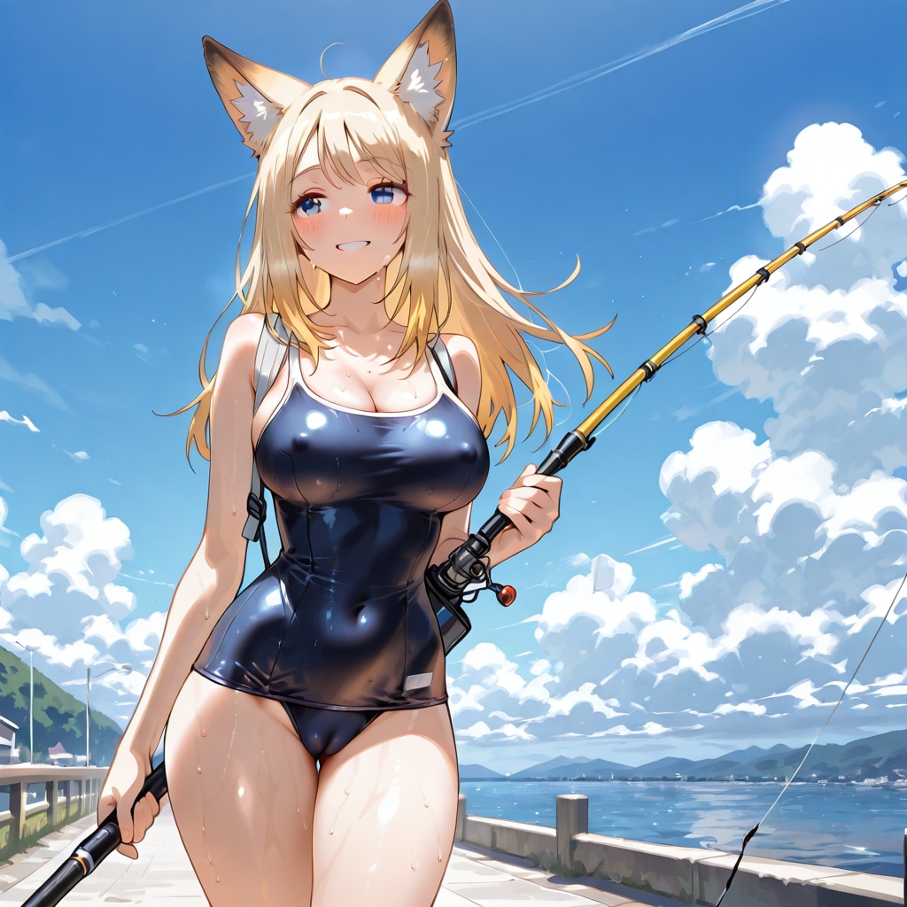 スク水魚釣り