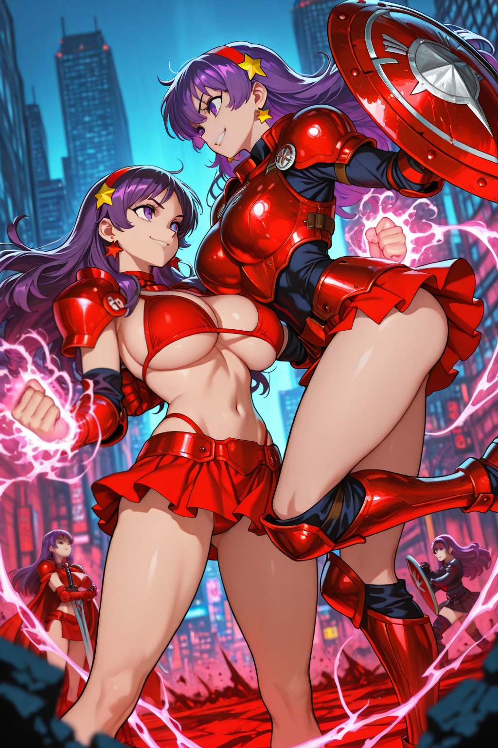 アテナVS麻宮アテナマーブル風KOF🎮❤️