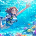 珊瑚の海でダイビング 2枚目