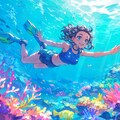 珊瑚の海でダイビング 9枚目