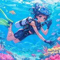珊瑚の海でダイビング 5枚目