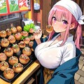 たこ焼き屋の女の子 3枚目