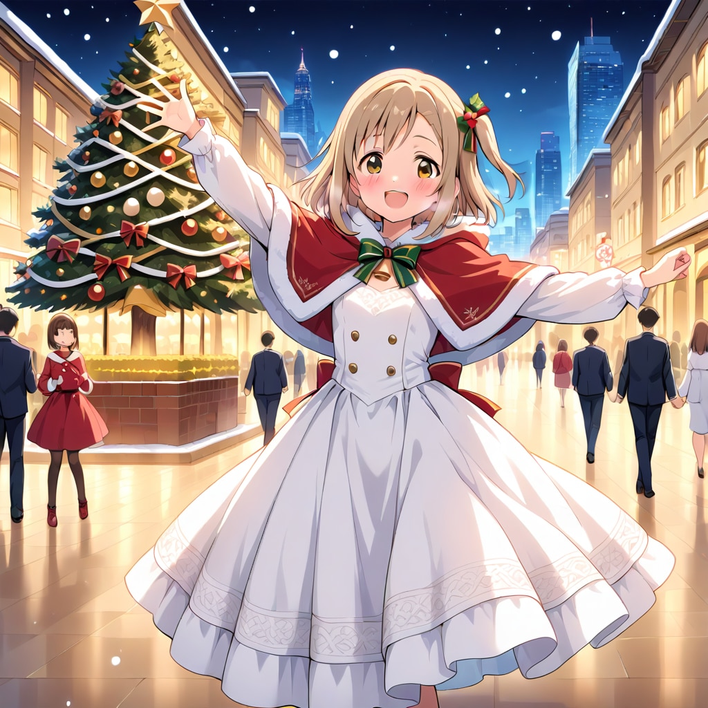 クリスマスにはしゃぐ女の子