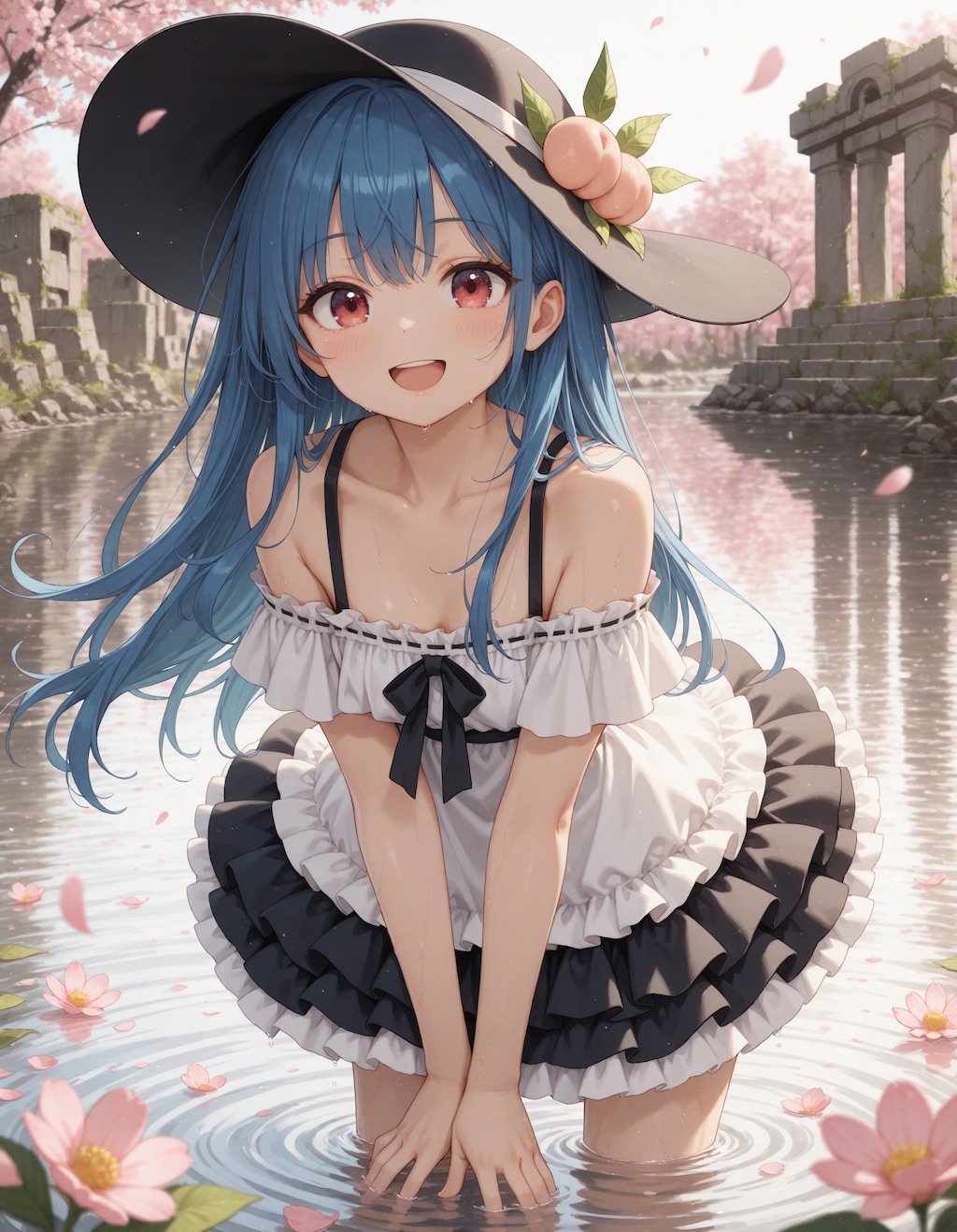 きらめく水辺の少女