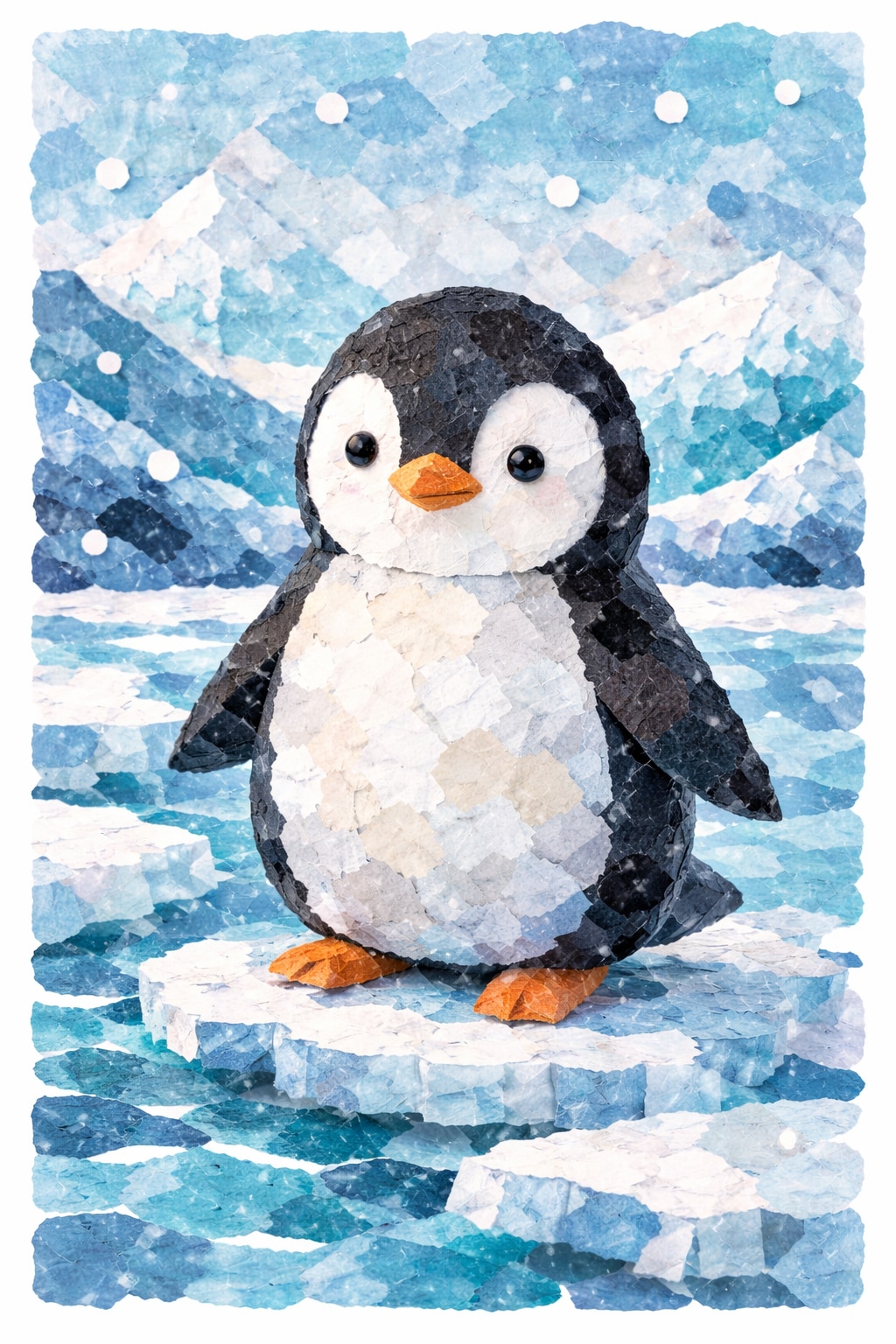 貼り絵ペンギン | の人気AIイラスト・グラビア