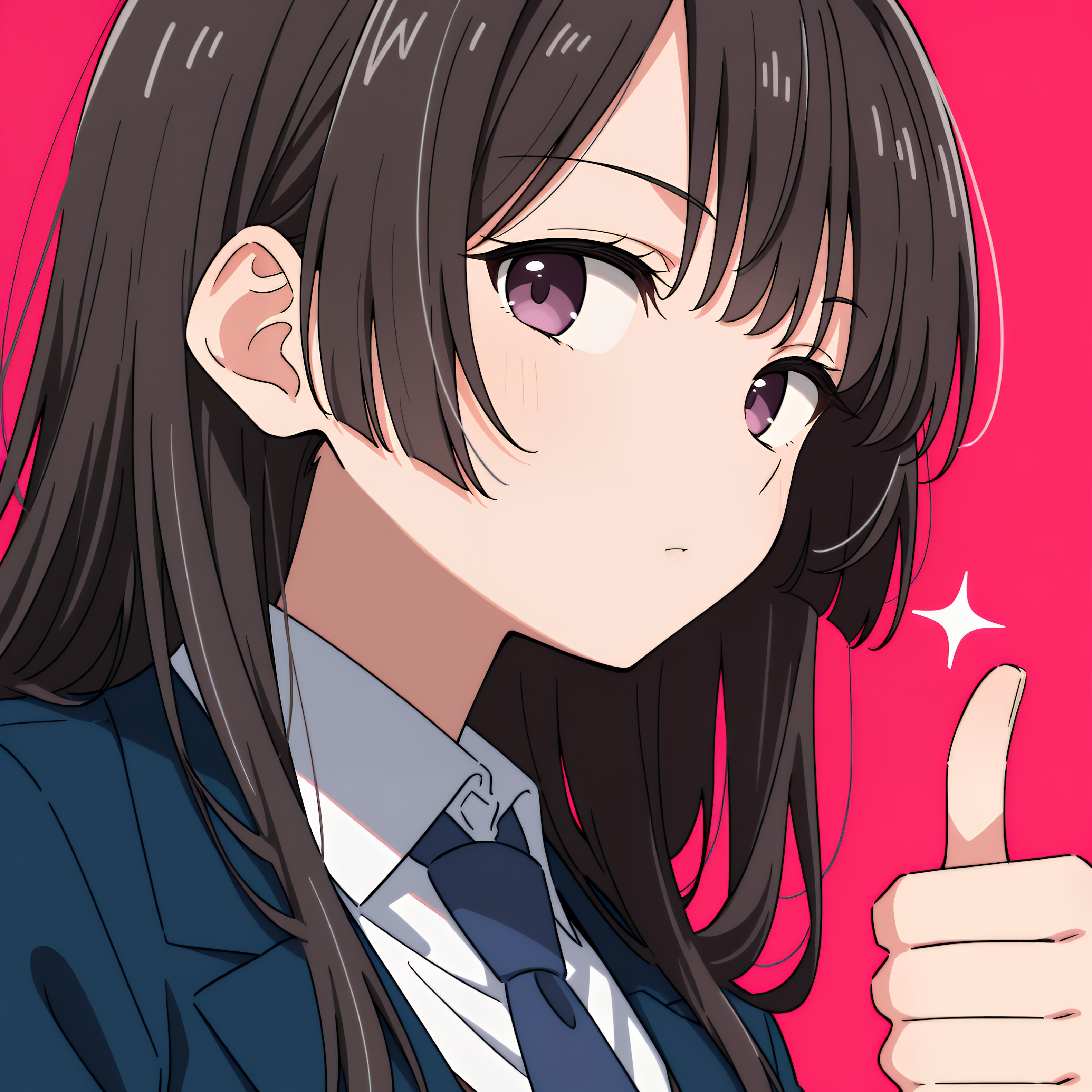 脇見サムズアップ