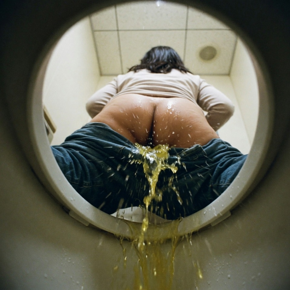 おもらしトイレ盗撮ジーパン編