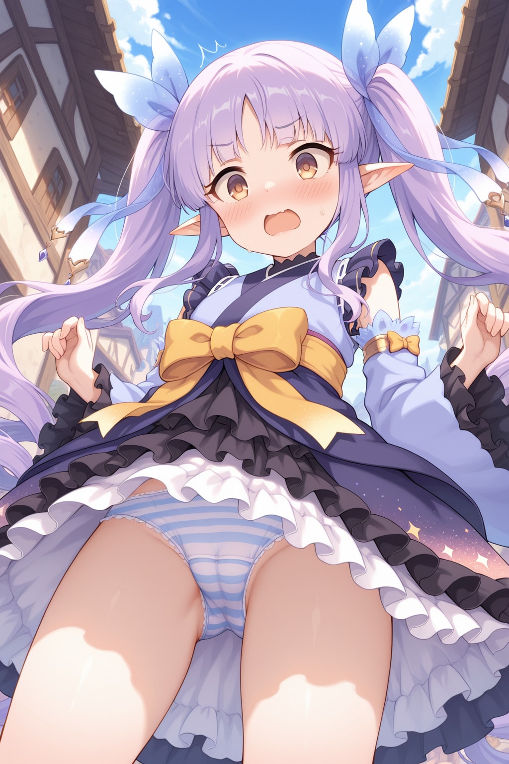 キョウカちゃん 風にイタズラされる
