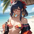 和柄ビキニのお姉さん👘👙 2枚目