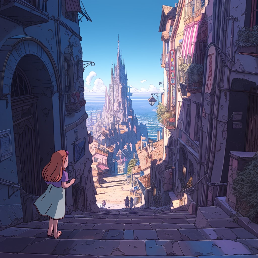 フランスの街の女の子 a French town girl