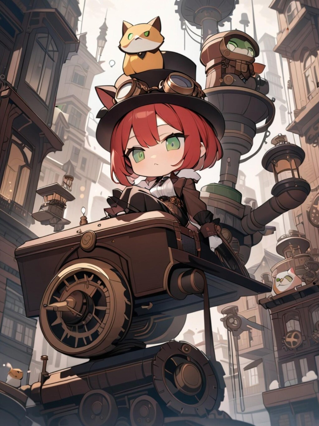 スチームパンクの赤髪ちゃん