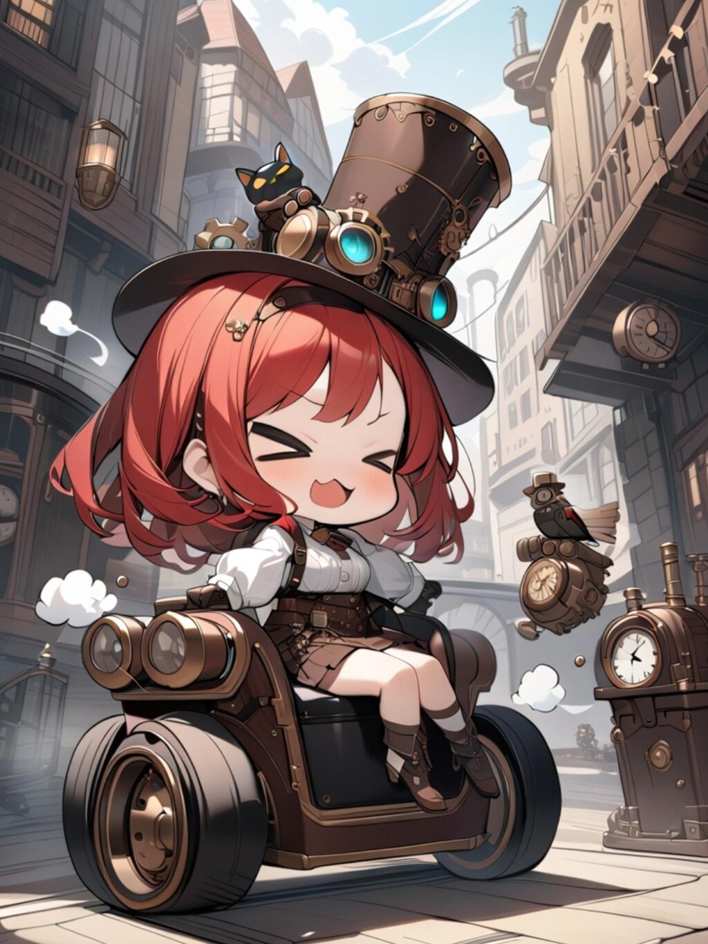 スチームパンクの赤髪ちゃん