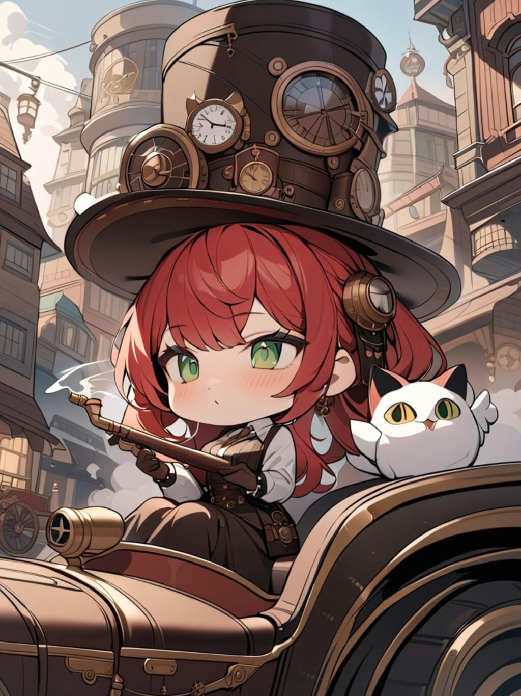 スチームパンクの赤髪ちゃん