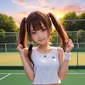 夕暮れのテニスガール 6枚目