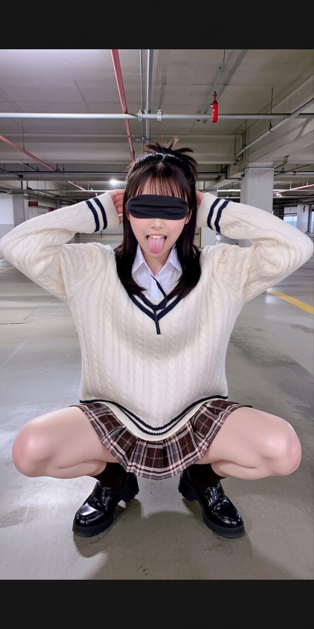 服従ポーズ女子