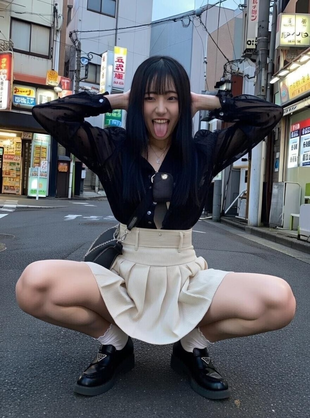 服従ポーズ女子