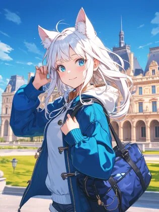 ヴェルサイユ宮殿前にて