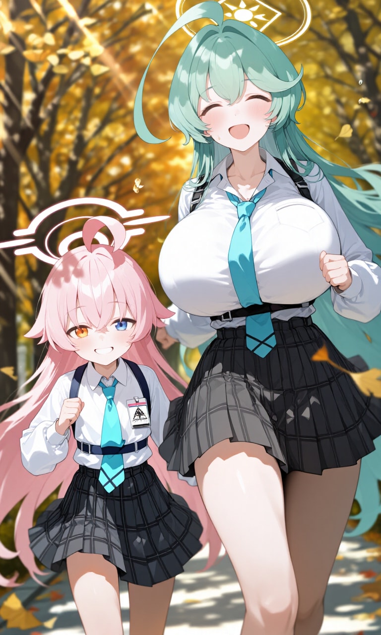 ホシノとユメ　イチョウ並木1 | の人気AIイラスト・グラビア