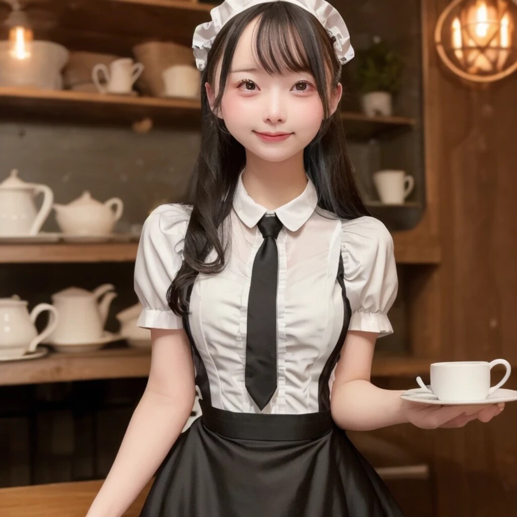 黒髪ロングでカフェの美女７６