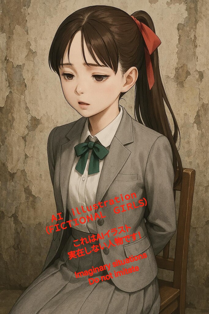 強制断髪の為に囚われ……状況を理解出来ていないポニーテール美少女