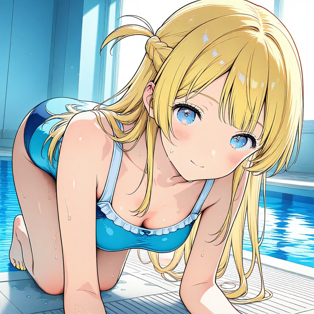 水泳中の金髪ちゃん