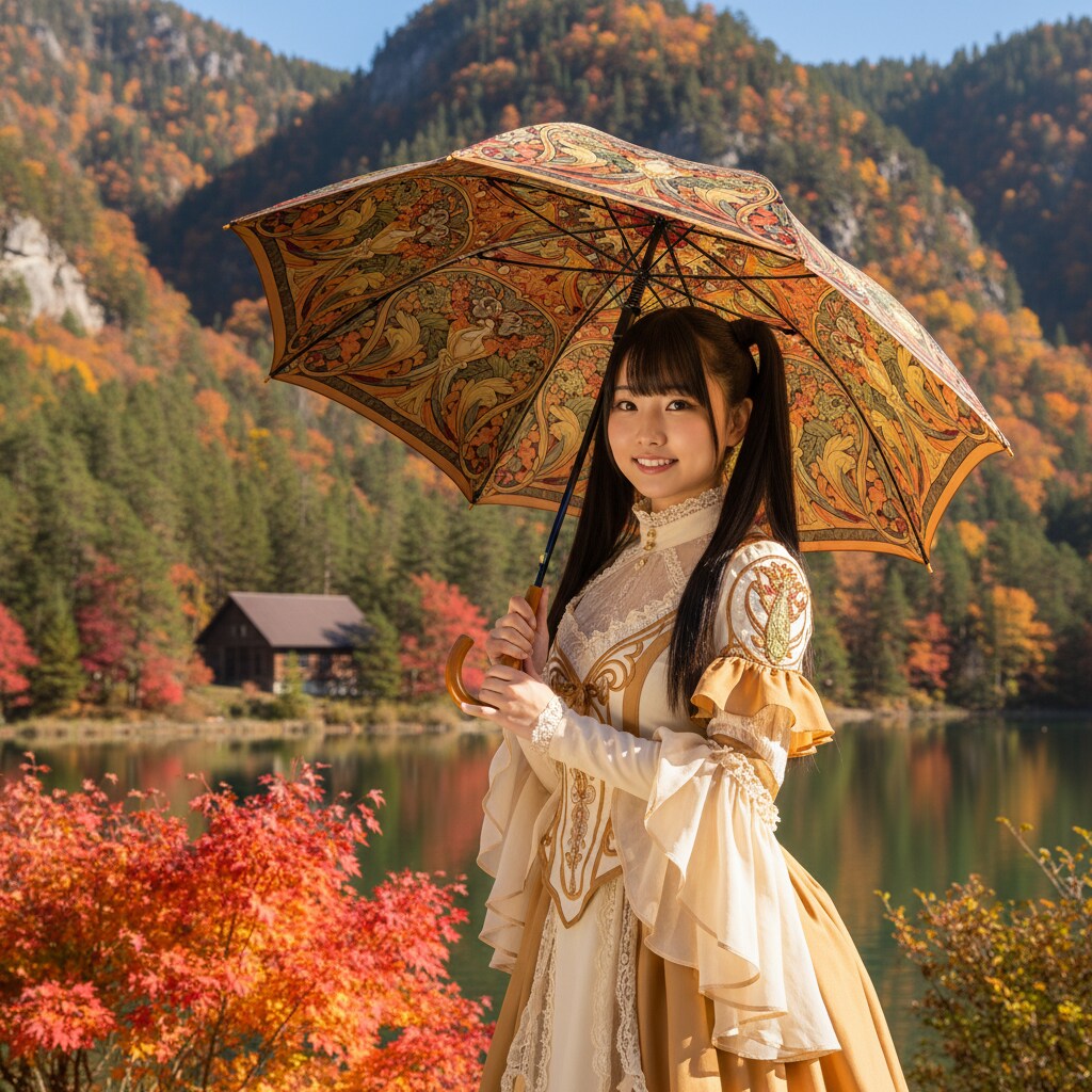 黒ツイさん。紅葉。アール・ヌーヴォー