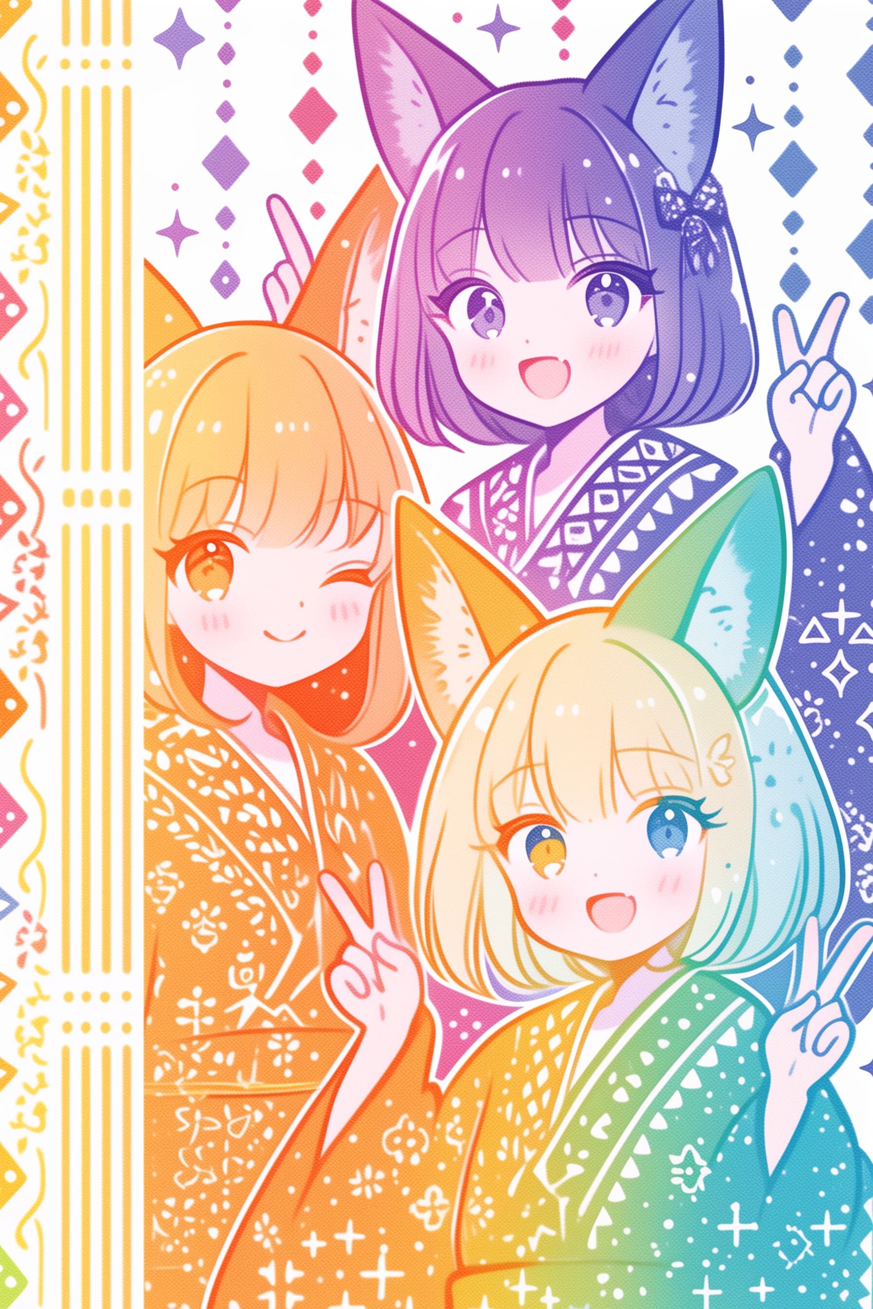 カラフル狐がーる | の人気AIイラスト・グラビア