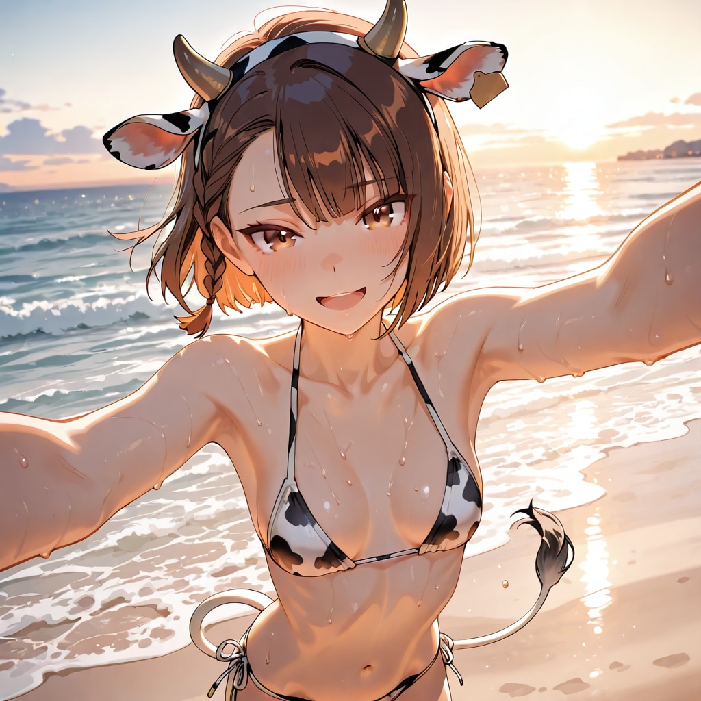早速着てみた至高の牛ビキニ
