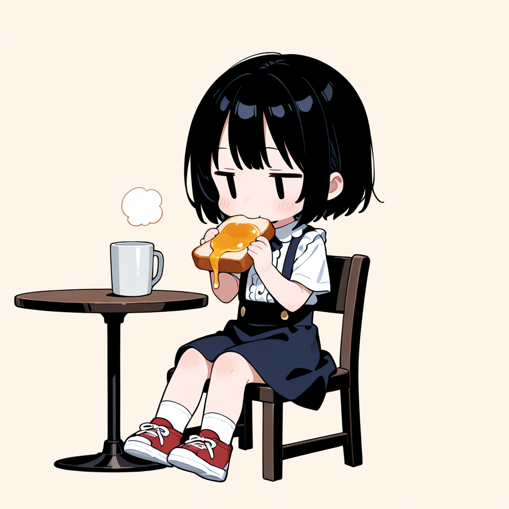 ハニートーストを食べる