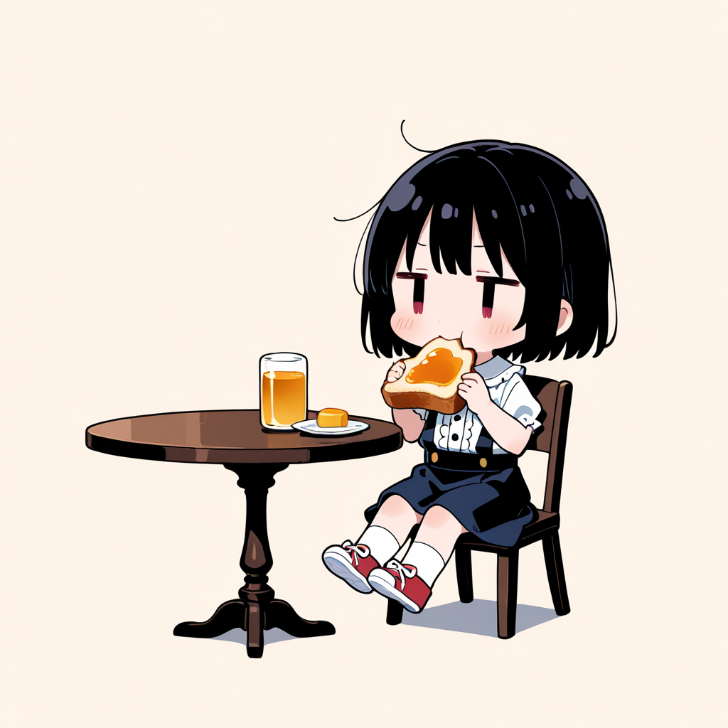 ハニートーストを食べる