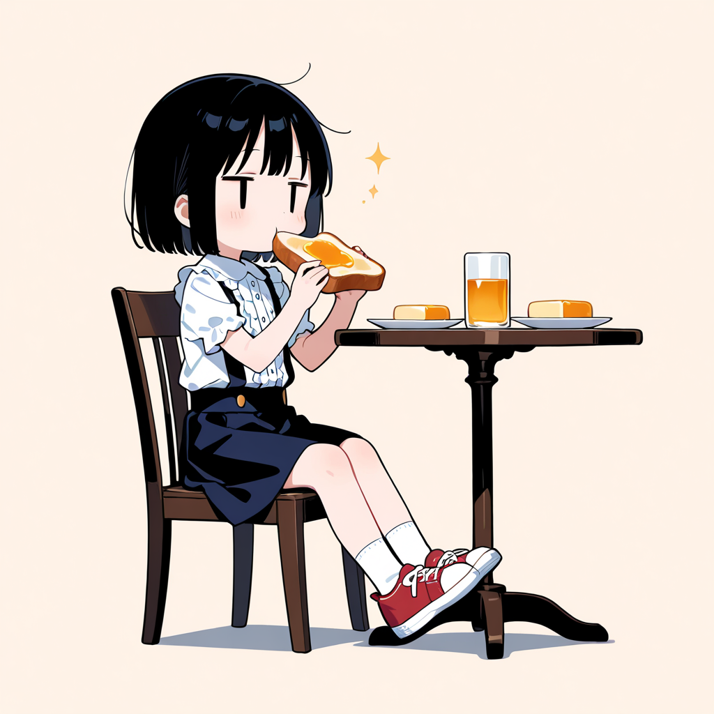 ハニートーストを食べる