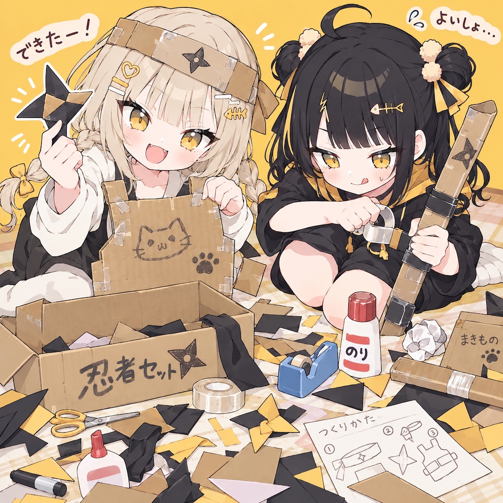 忍者ごっこの準備